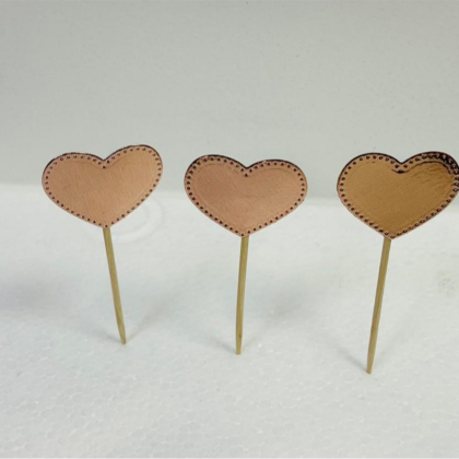 Handmade Heart Rose Gold Cupcake Topper 12 Pieces